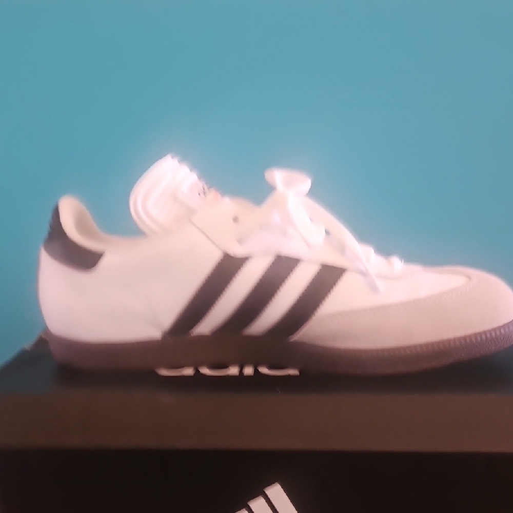 adidas Samba White with Black Stripes Men’s Sneakers - Picture 5 of 9